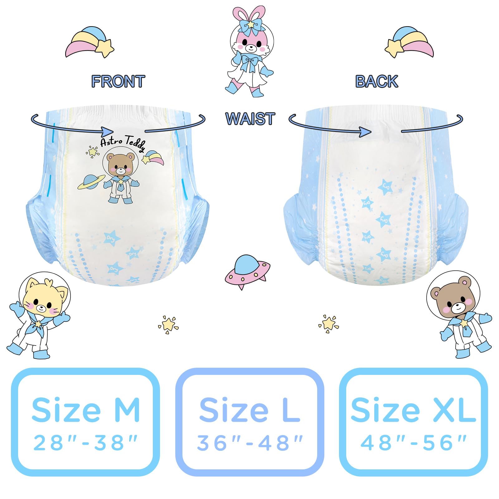 Littleforbig Printed Adult Brief Diapers 10 Pieces - Astro Babies